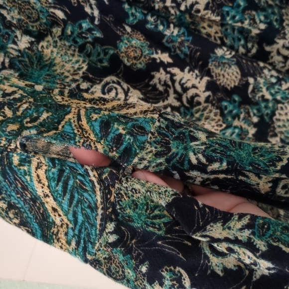 Free People Lady Luck Tunic Black Romantic print Mini Bohemian Hippie Dress Sz M - Picture 7 of 9